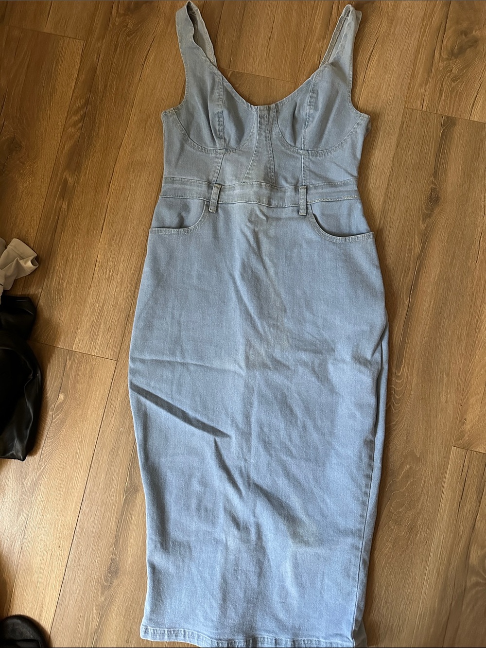 Light Blue Denim Midi Dress